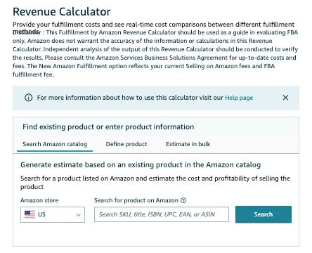 Amazon FBA Revenue Calculator